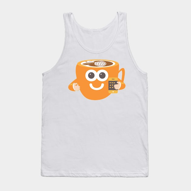 digital coffee cup mascot Tank Top by asepsarifudin09